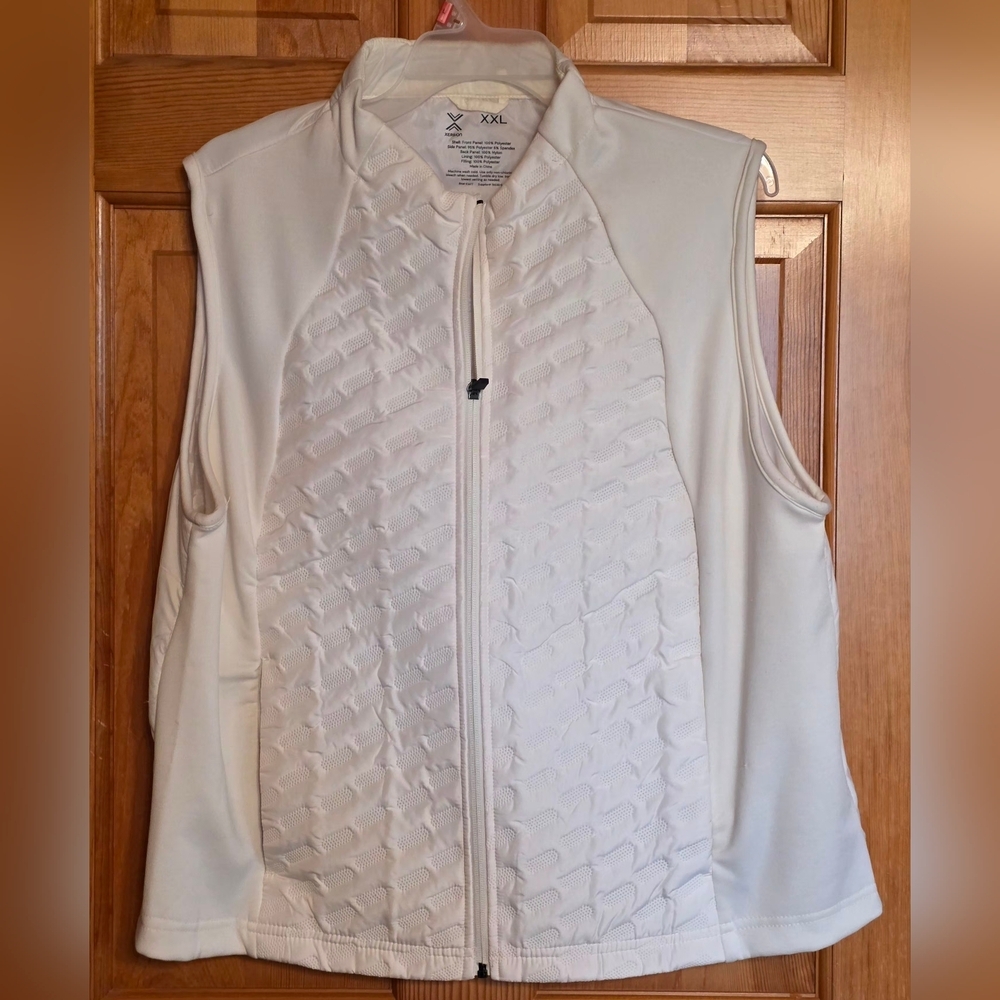 Xersion White Quilted Front Zip Vest